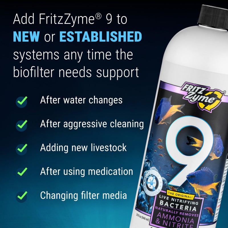 Fritz Aquatics FritzZyme 9 Live Nitrifying Bacteria Naturally Removes Amonia & Nitrite for Saltwater Fish (32-Ounce) - Image 4